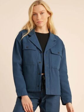 Roark women’s Passport snap deep blue XL Utility 100% cotton Jacket